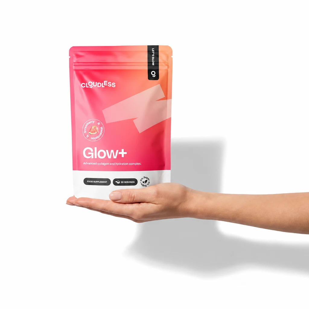Hand mit einem Glow+ Beutel